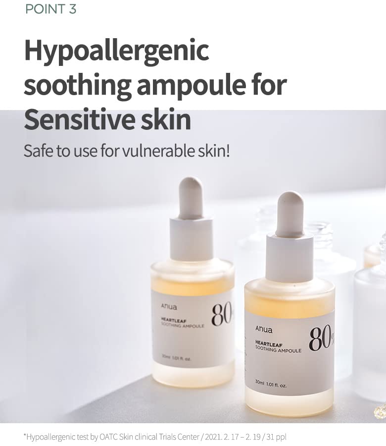 Anua Heartleaf 80 Soothing Ampoule – Hydrating Vegan Serum 30ml