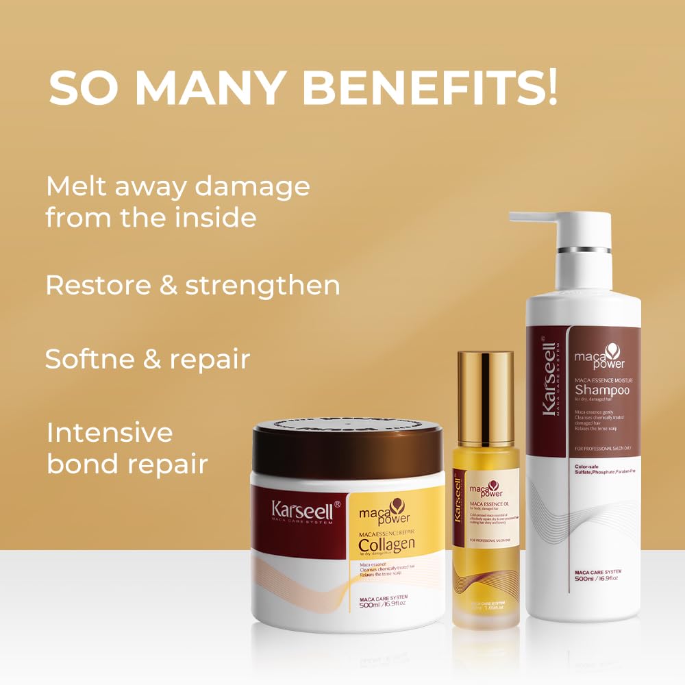Karseell Collagen Hair Mask+Hair Shampoo+Argan Oil Set